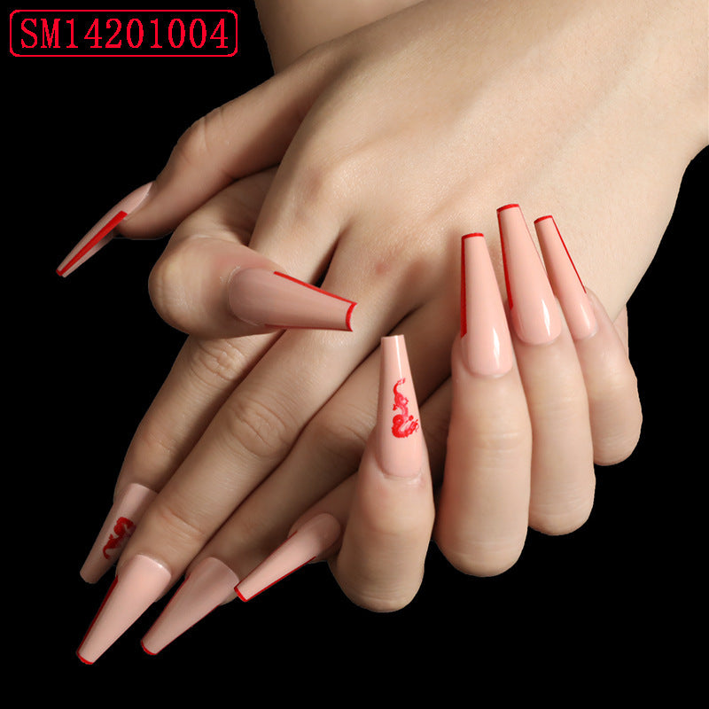 Assemble Ballet Nails, Trapezoidal Coffin, Fake Nails