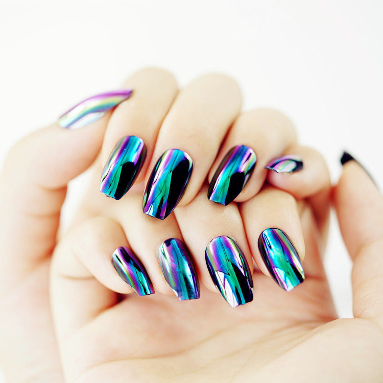 European And American Color Changing Mirror Fake Nails